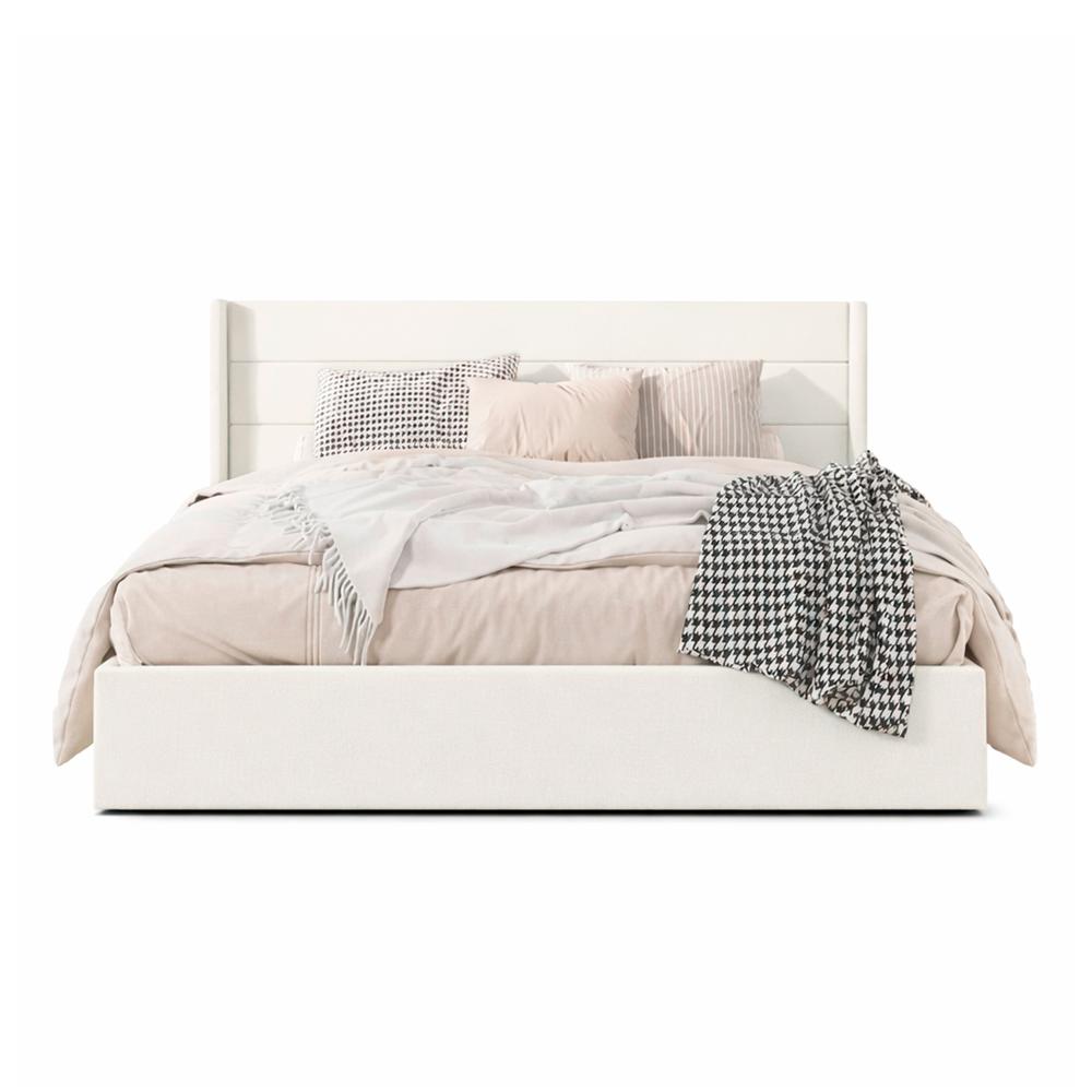 Cama Tapizada Listón Venus LeMueble 2 Plazas Ivory