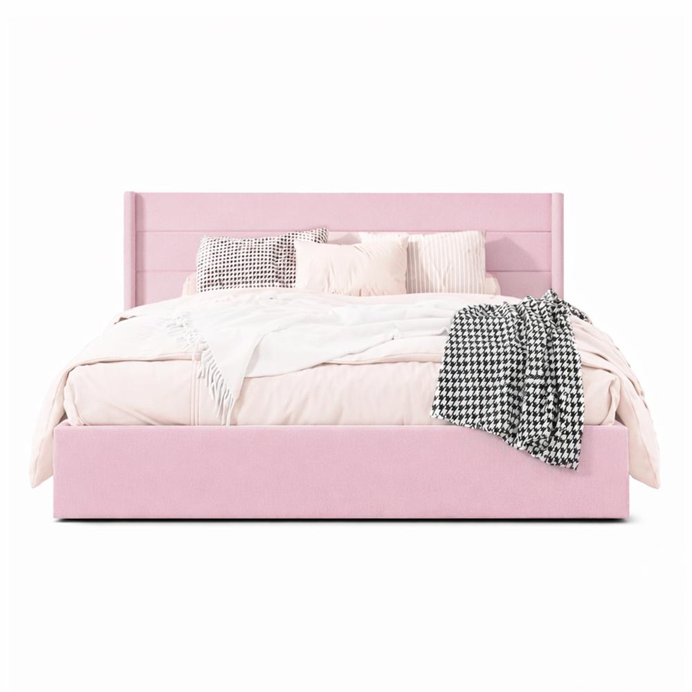 Cama Tapizada Listón Venus LeMueble 2 Plazas Rosa