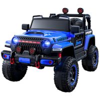 Carro Eléctrico coche 4X4 Azul Estilo Jeep Wrangler Rubicon 12V Doble Motor 380 con control
