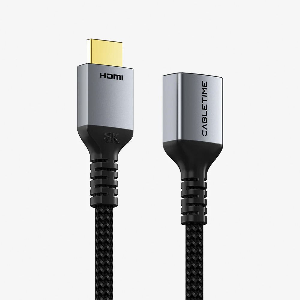 Cable Extensor HDMI 2.1 Macho a Hembra 8K a 60Hz 48Gbps 1 M CABLETIME Trenzado