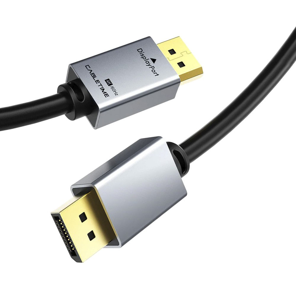 Cable DisplayPort a DisplayPort 1.2 Premium 4K a 60Hz CABLETIME de 3 Metros