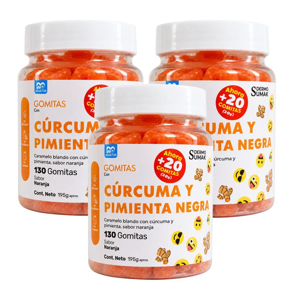 PACK X3 GOMITAS CÚRCUMA Y PIMIENTA NEGRA - DERMO SUMAK