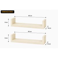 Set de 2 Repisas en U Toquilla 40x10 X 1.8 cm de Melamina