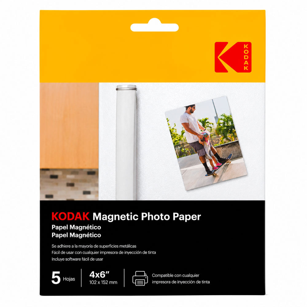 Kodak Papel Magnético 102x152mm 5 Hojas para Impresora Inkjet