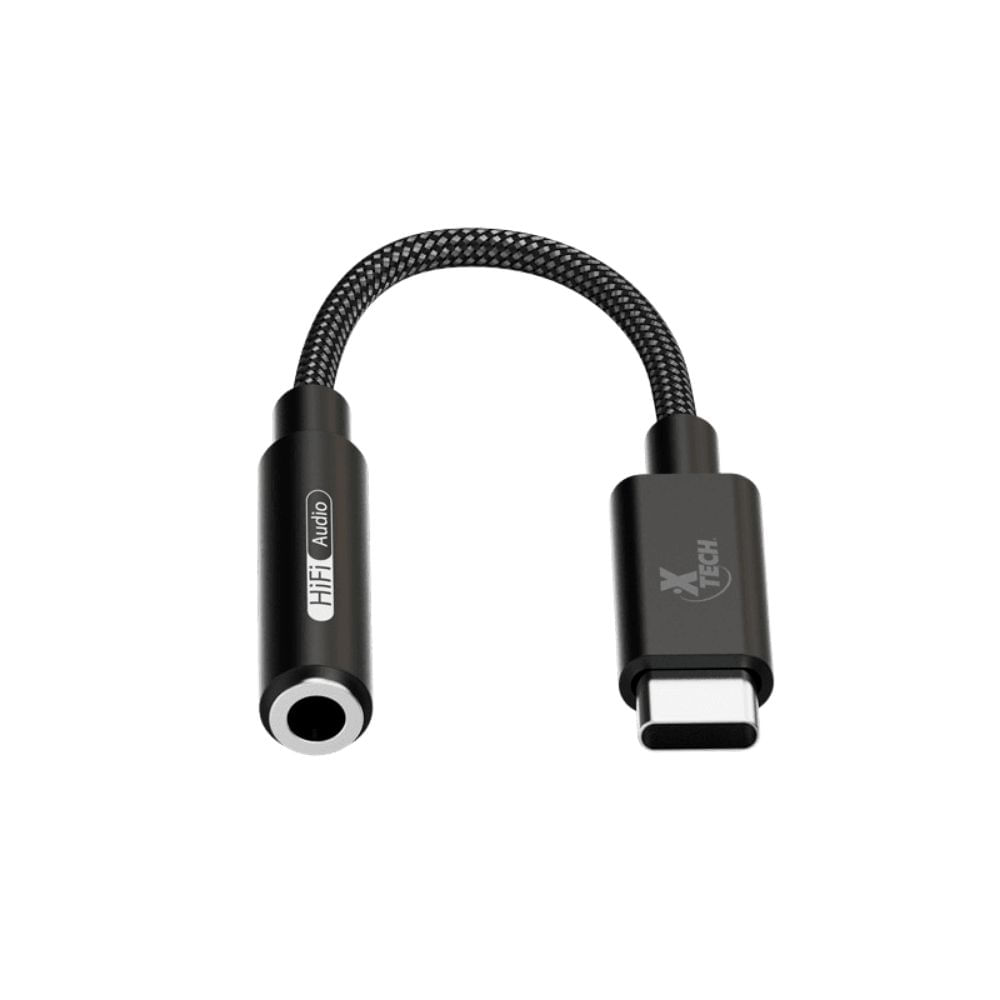 ADAPTADOR XTECH USB C MACHO A CONECTOR 3.5MM HEMBRA PARA AUDIFONOS NEGRO - XTC-509