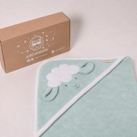 Toalla de Baño para Bebé con Capucha Ovejita - Verde Agua