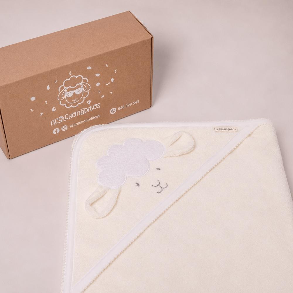 Toalla de Baño para Bebé con Capucha Ovejita