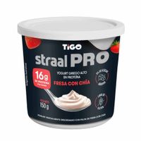 Yogurt Griego TIGO Straal Sabor a Fresa y Chía Pote 150g