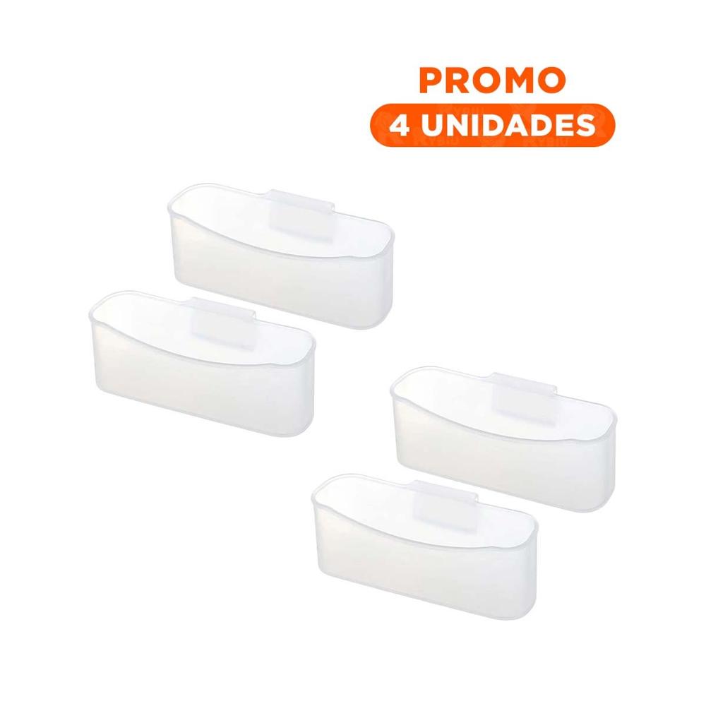 Pack4 Contenedor Transparente para Orden Visual en Escritori