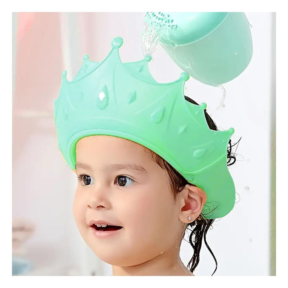 Gorro Infantil de Ducha Tipo Diadema Ajustable en Verde Agua para Aseo