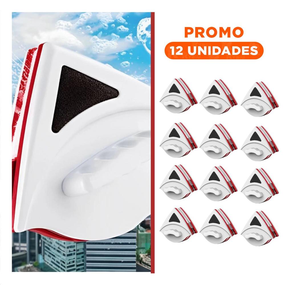 Pack12 Rasqueta para Vidrios Magnetico Rojo Triangular Diseno Seguro