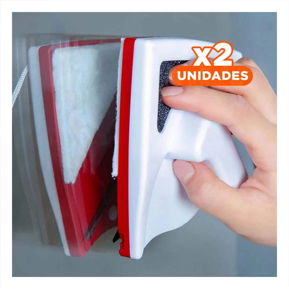 Pack2 Cepillo Magnetico para Vidrios Rojo Triangular Facil y Durable
