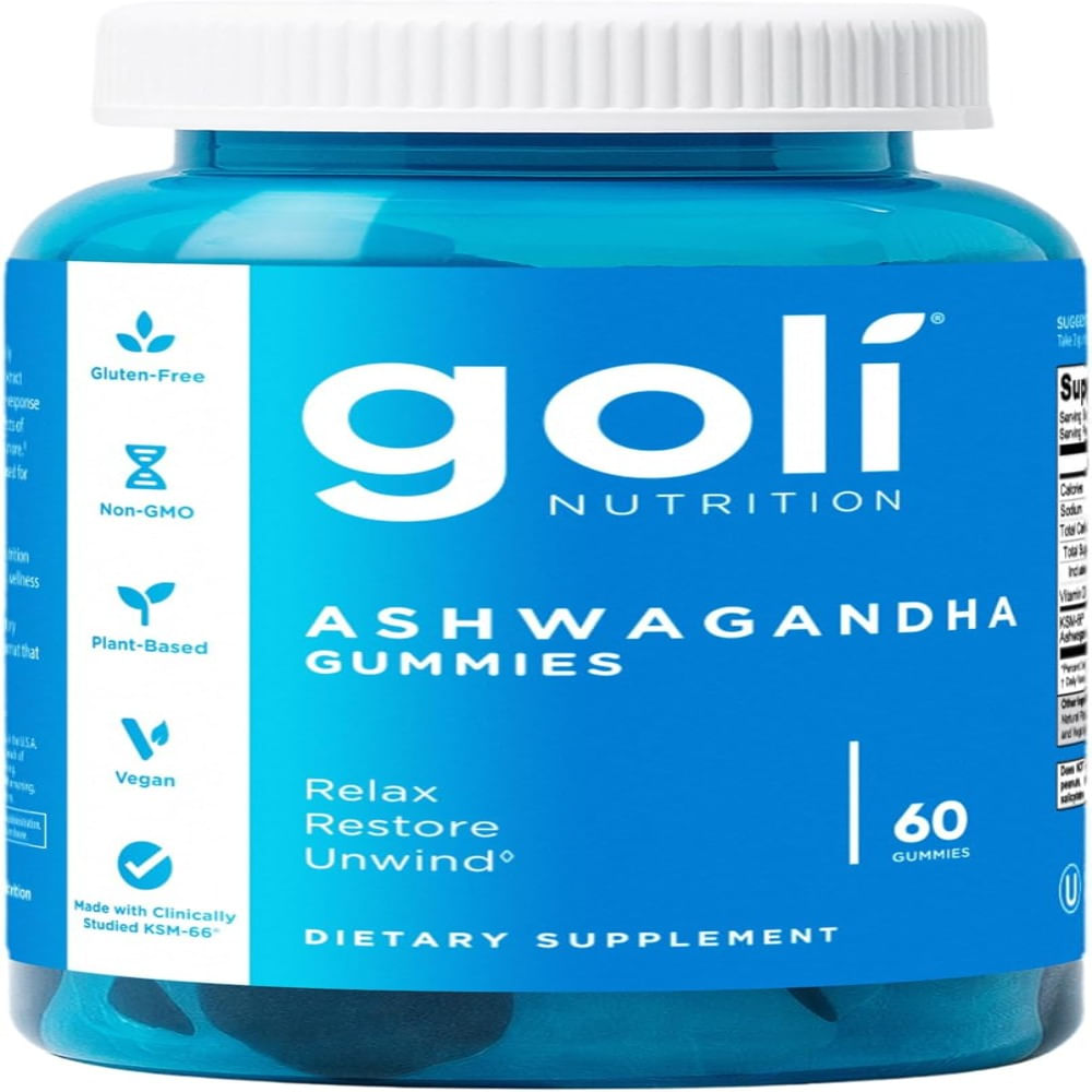 Ashwagandha KSM-66 y Vitamina D Gomitas Goli -sin gluten y sin gelatina 60 unidades