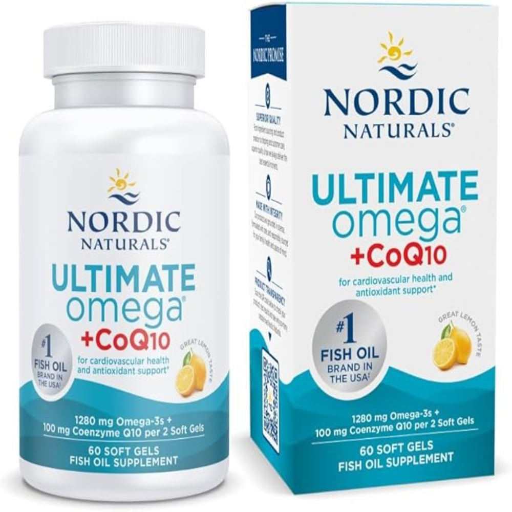 Nordic Naturals Ultimate Omega con CoQ10 sabor a limón 60 cápsulas de gel 1280 mg