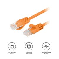 Cable Patch Cord Seisa Cat 6E UTP 3M RJ45 Cobre 24AWG XJL-3M Alta Velocidad Amarillo