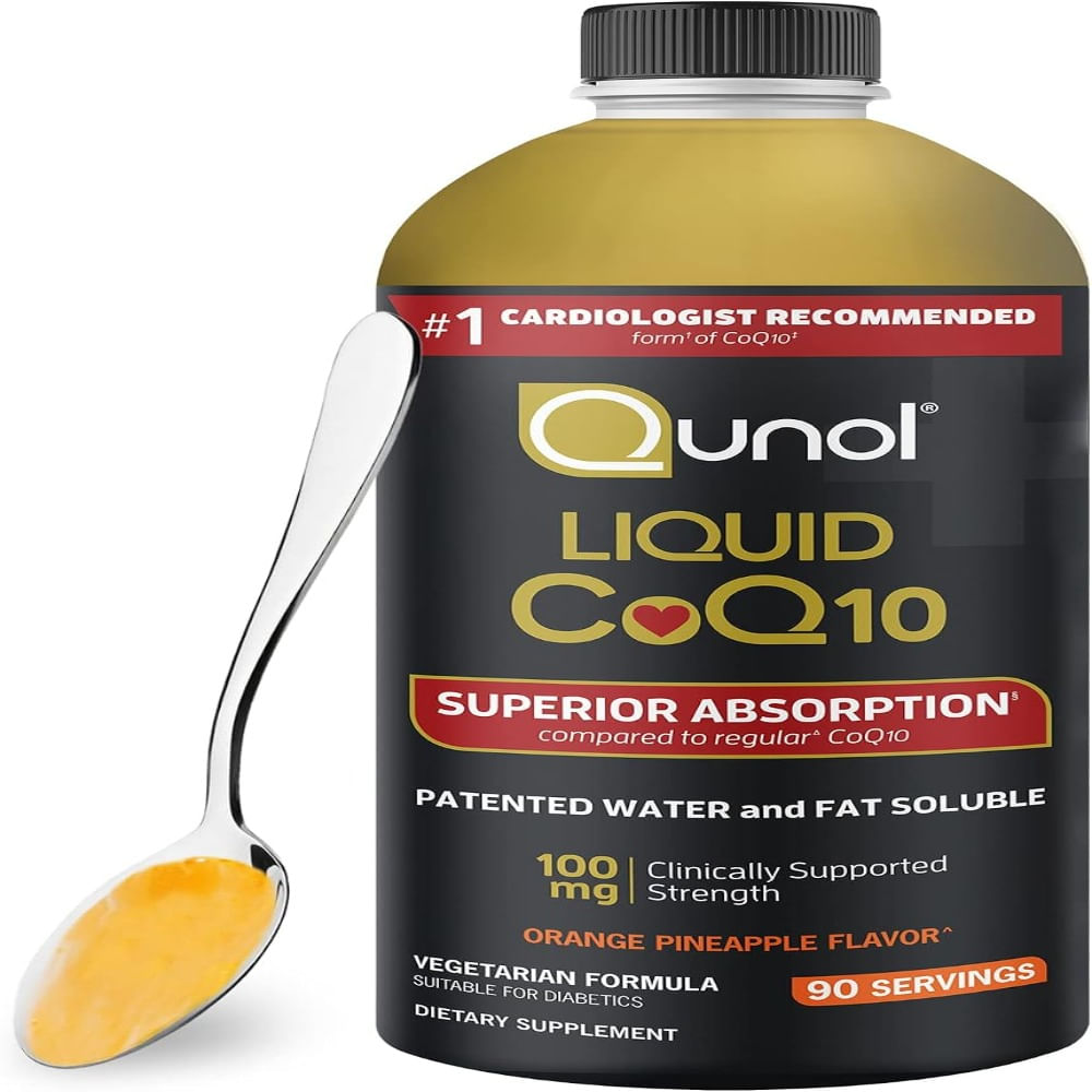 Qunol Suplemento líquido CoQ10 de 100 mg absorción superior forma natural de coenzima Q10 900 ml