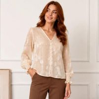 Blusa Moderna Para Mujer Con Corte Cómodo Y Refinado - Beige