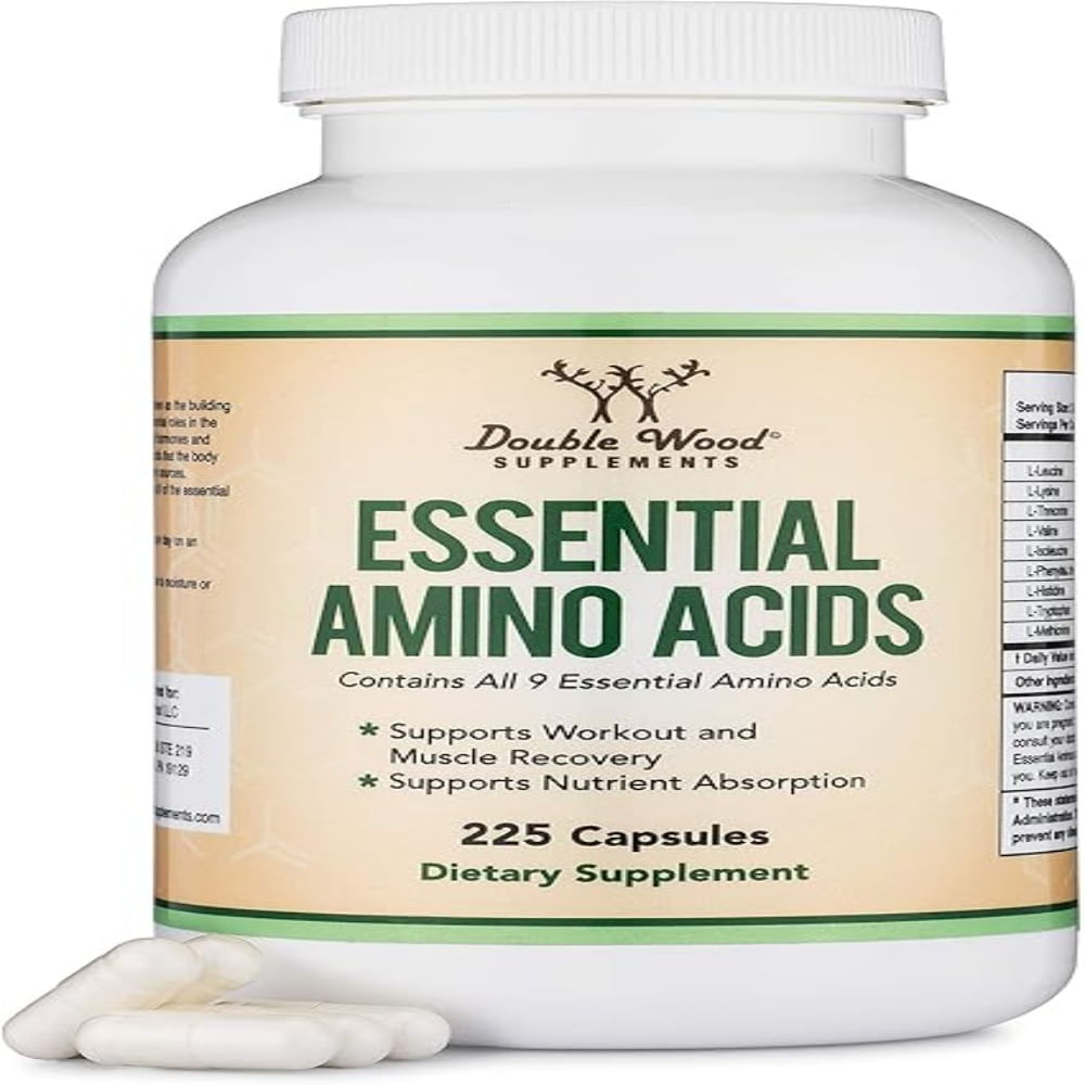 Double Wood Essential Amino Acids Aminoácidos Esenciales 225 Cápsulas