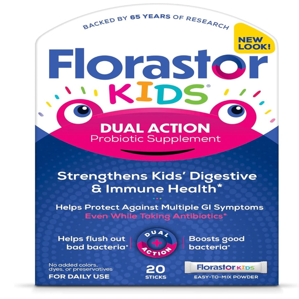 Florastor Kids Dual Action Probiótico Infantil 20 Sobres