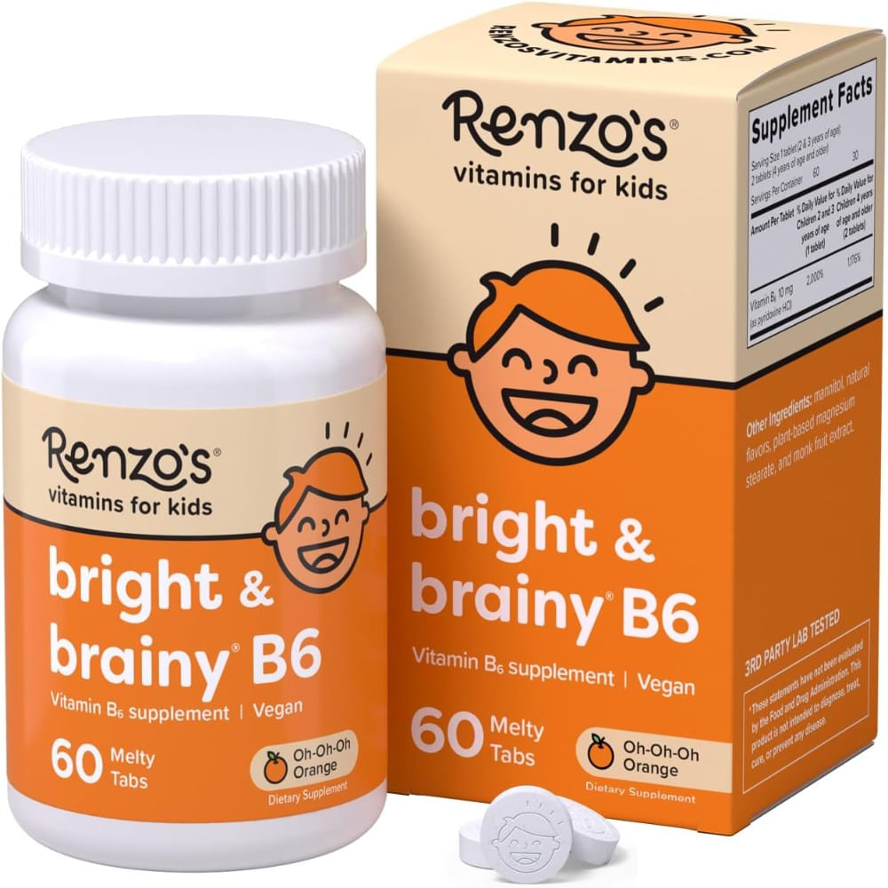 Vitamina B6 Renzos Bright y Brainy Vitamina Soluble para Niños B6