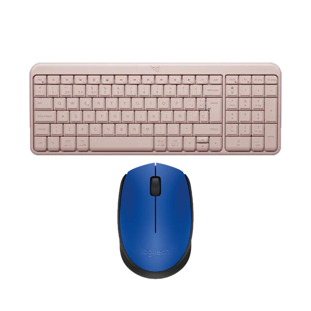 Combo Inalambrico Teclado K250 Rosado y Mouse M170 Azul Logitech