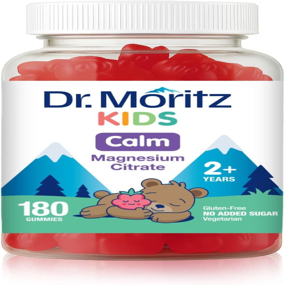 Gomitas de Magnesio DR. MORITZ Calmantes Sin Azúcar sabor Frambuesa para Niños 180 und