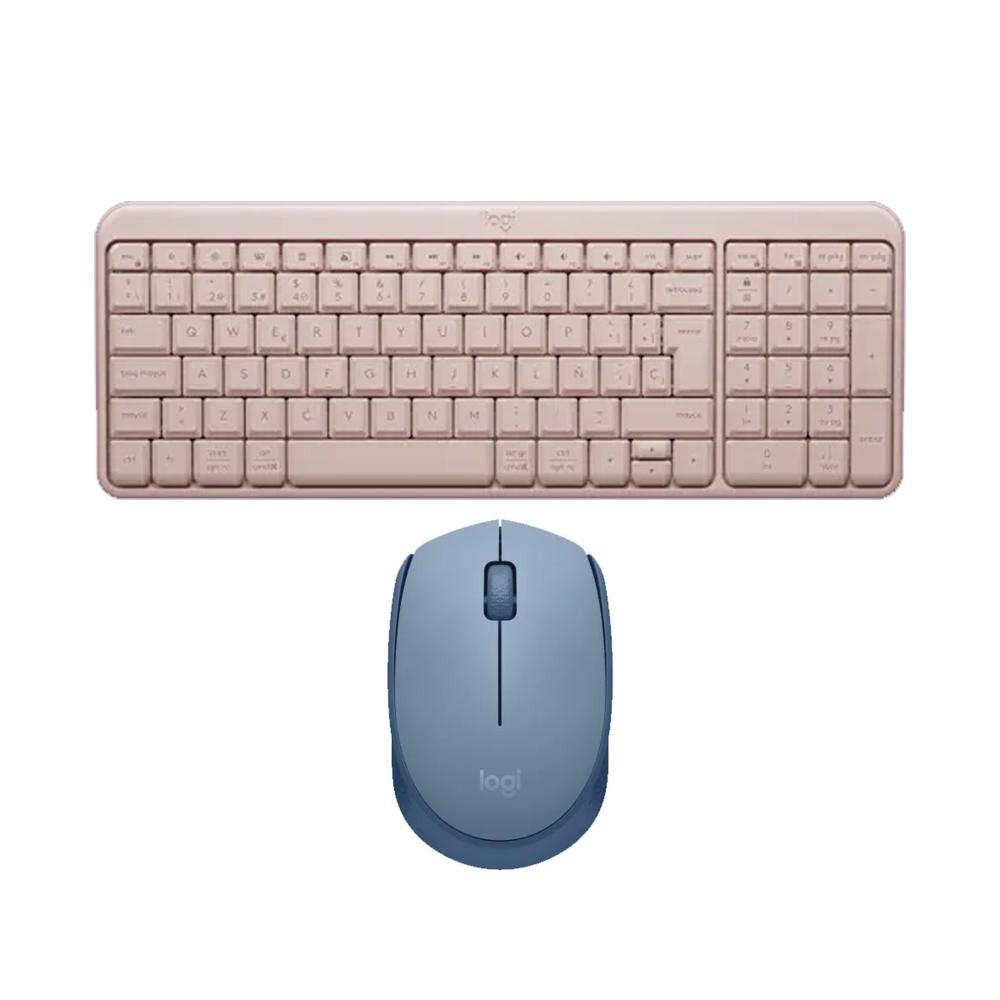 Combo Inalambrico Teclado K250 Rosado y Mouse M170 Blue Gray Logitech