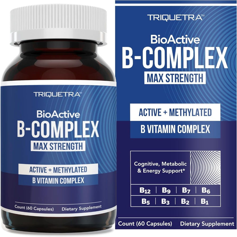 B Complex Complejo de Vitaminas B BioActive Metilado Con Metilfolato 12 Vitaminas B