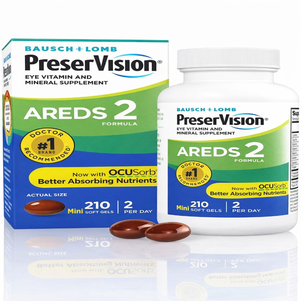PreserVision AREDS 2 Bausch Lomb Vitaminas para la Salud Ocular 210 Mini Softgels