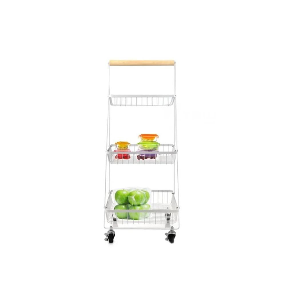 Estante de 3 Niveles Triangular con Ruedas Blanco Estilo For