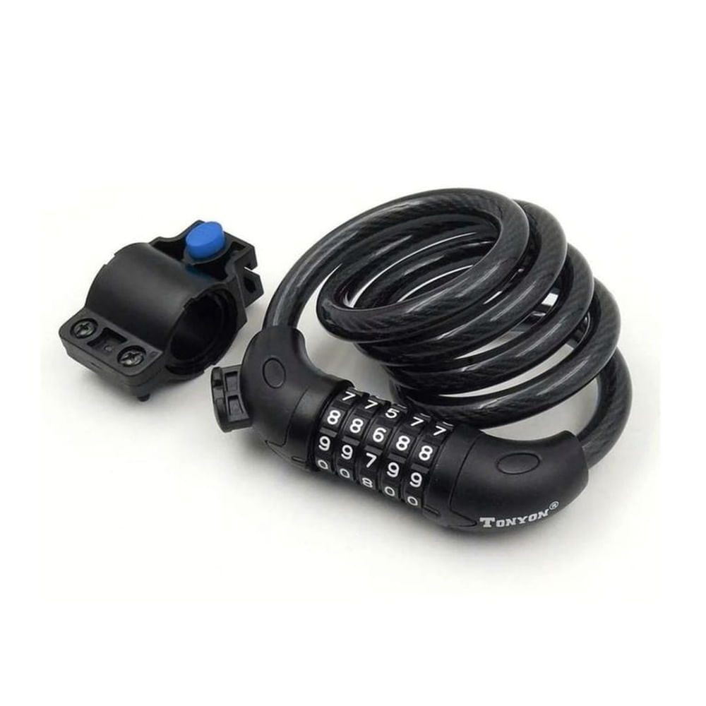 CANDADO PARA BICICLETA CON CLAVE DE COMBINACIÓN Negro