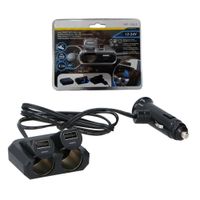 Cargador Doble para Auto USB y Cigarrera WF-102-2