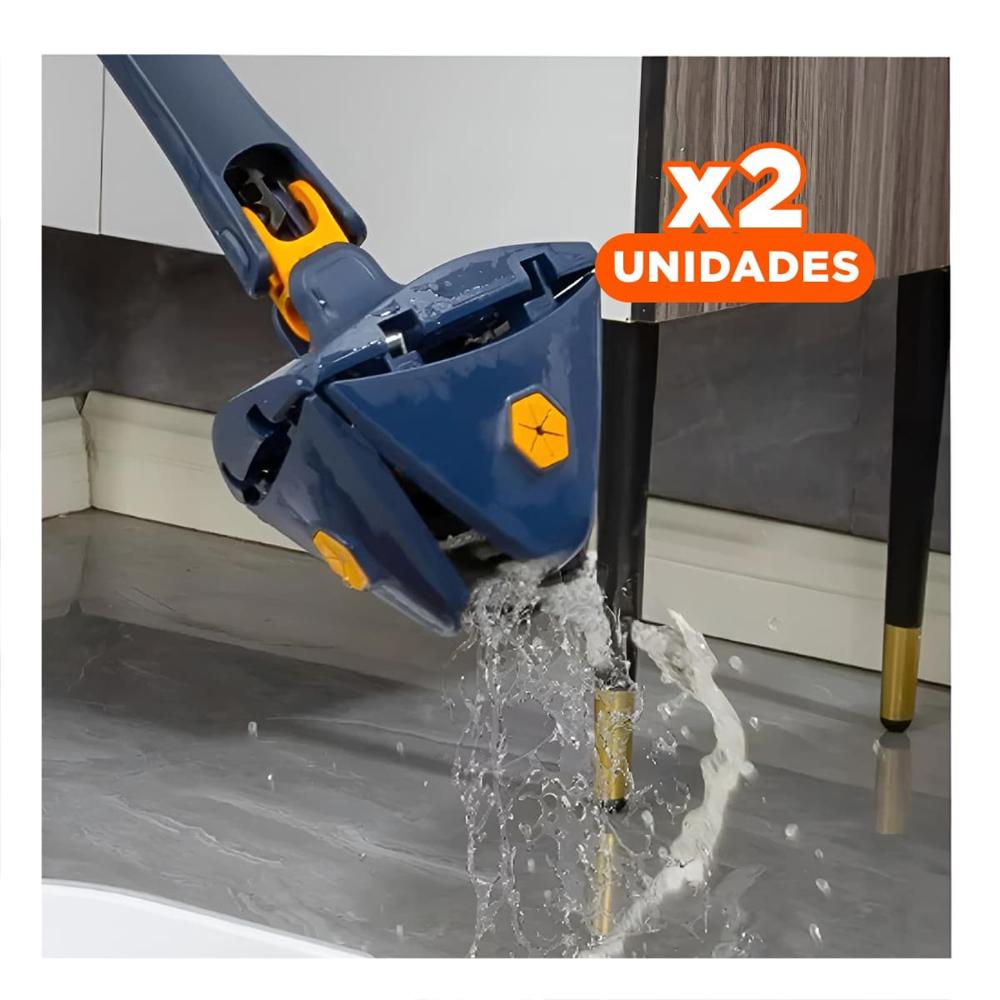 Pack2 Limpiapisos 360 con Sistema de Autoescurrido Azul para Limpieza Fácil Y Papel Regalo