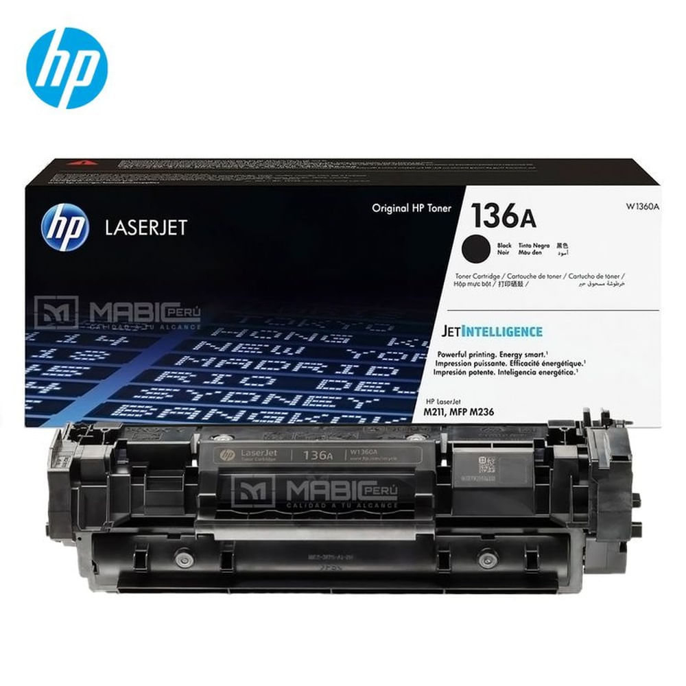 TONER HP 136A NEGRO W1360A L.J. M211, Mfp M236, M209 ORIGINAL