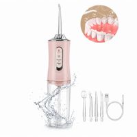 Irrigador Oral Bucal Para Limpieza Dental Portátil Inalámbrico 4 en 1 Rosado