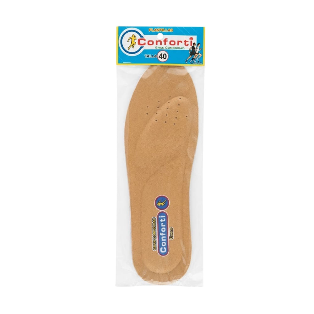 Plantillas para Zapatos Zapatillas con Amortiguacion Ergonomico CONFORTI Cuero Talla 40