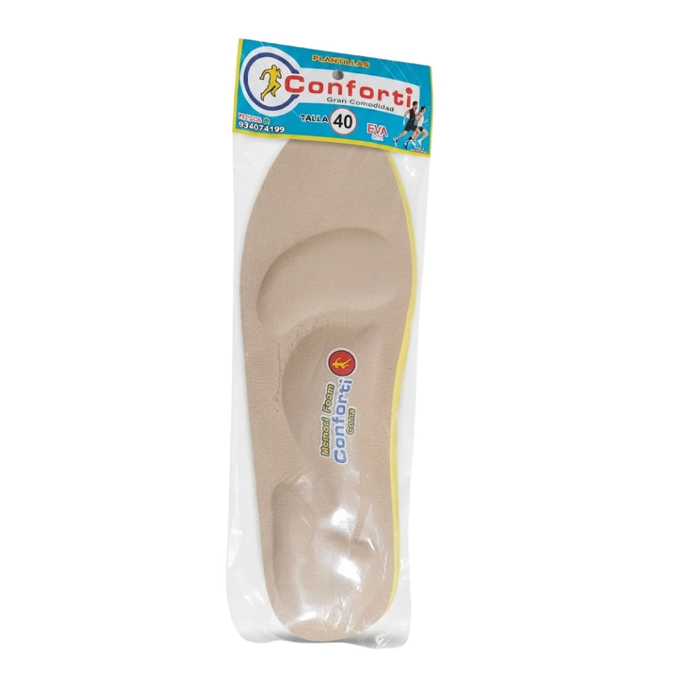 Plantillas para Zapatos Zapatillas con Amortiguacion Ergonomico CONFORTI Goma Talla 40