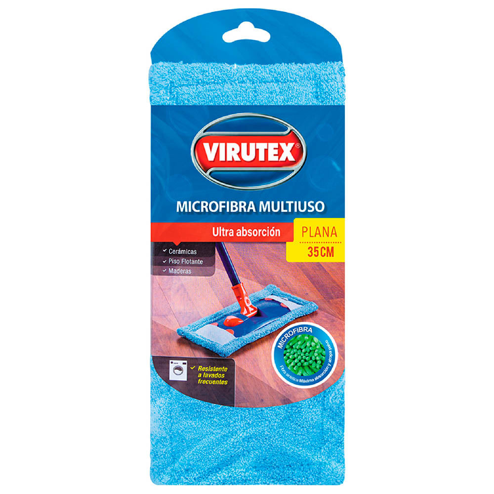 Mopa Plana de Microfibra Virutex Microactiva para Limpieza de Pisos