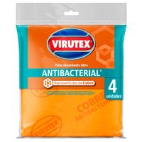 Paño Antibacterial Ultra VIRUTEX Nanopartículas de Cobre Pack 4un