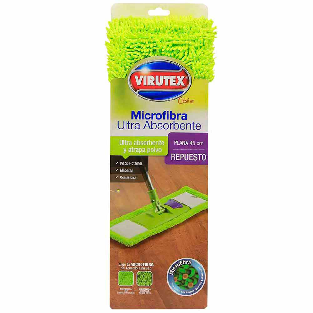 Repuesto de Mopa Plana de Microfibra 45 cm Virutex