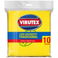 Paño Absorbente Tradicional Amarillo Virutex 10 Unidades