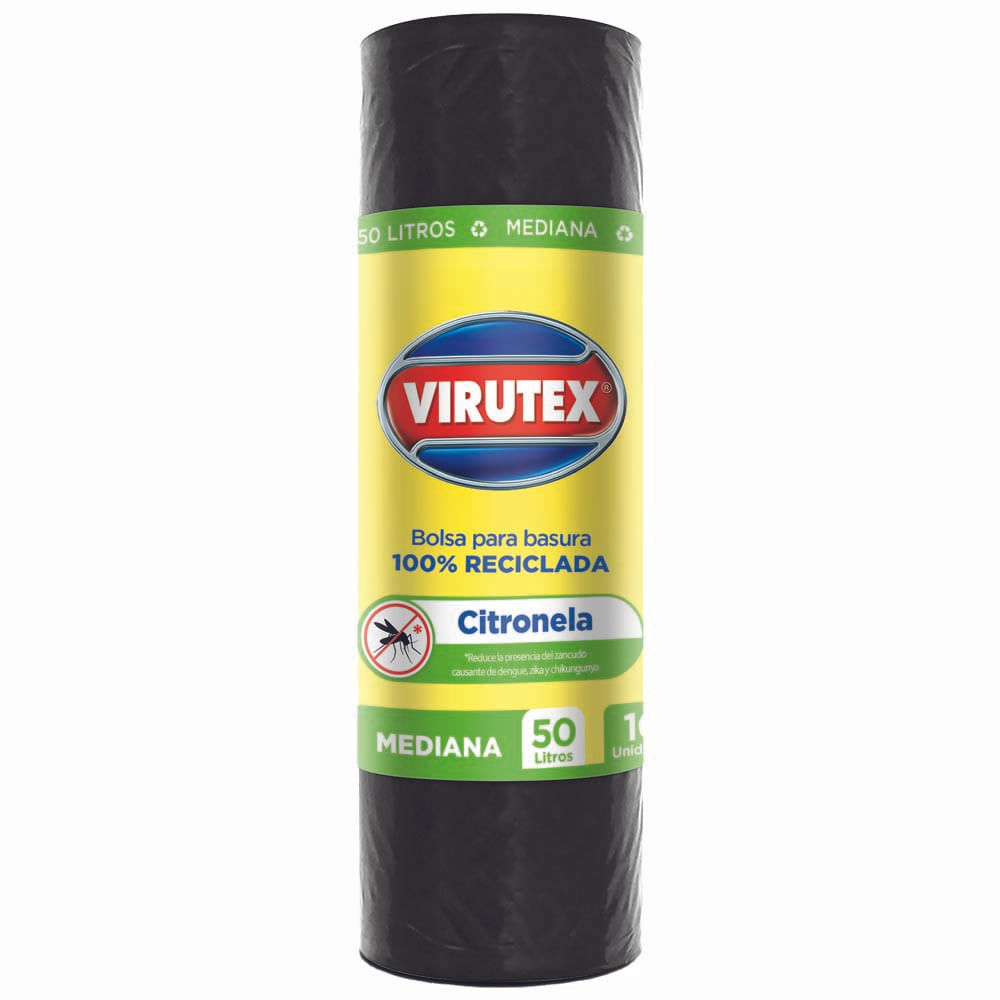 Bolsa para Basura 50L x10un VIRUTEX Rollo Ng Citron