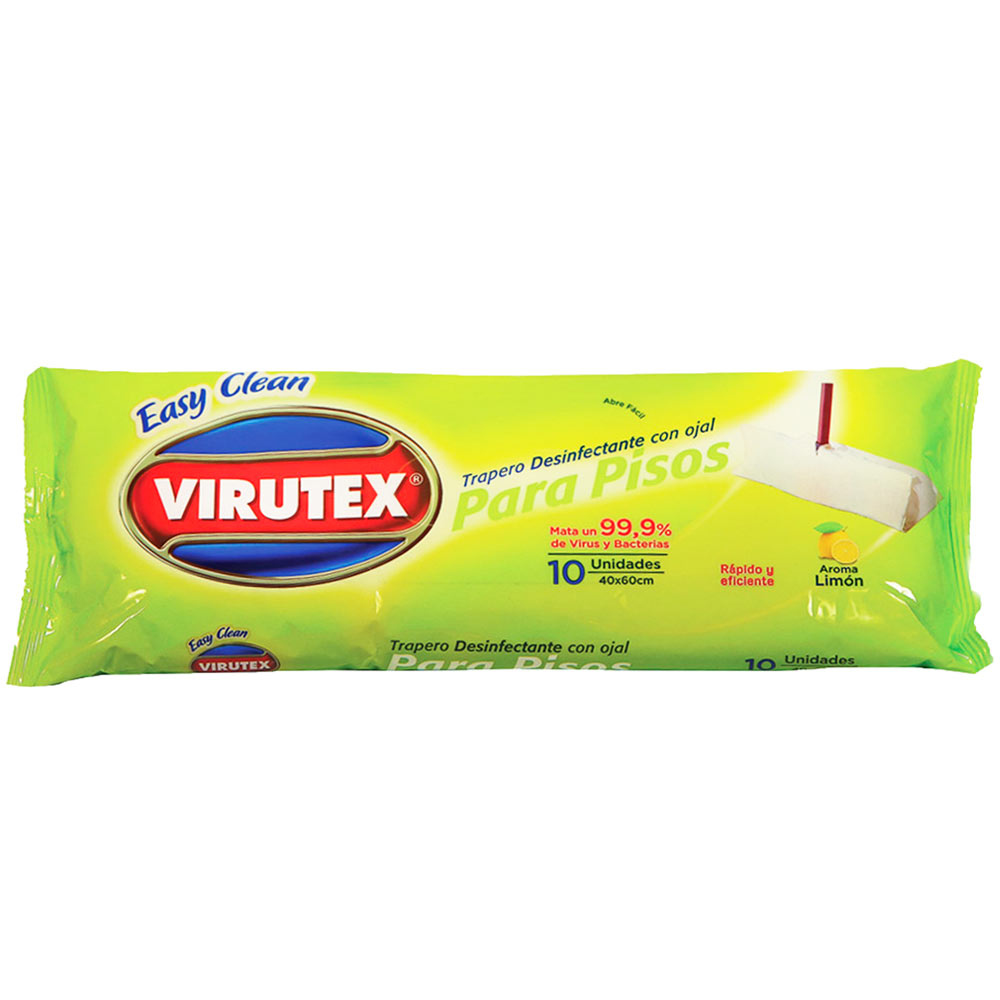 Trapeador Desinfectante con Ojal VIRUTEX Limón Bolsa 10un