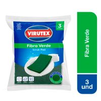 Esponja Fibra abrasiva VIRUTEX Color Verde 3 unidades