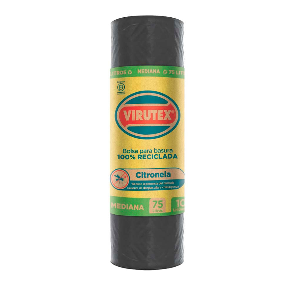 Bolsa para Basura 75L x10un VIRUTEX Rollo Ng Citron