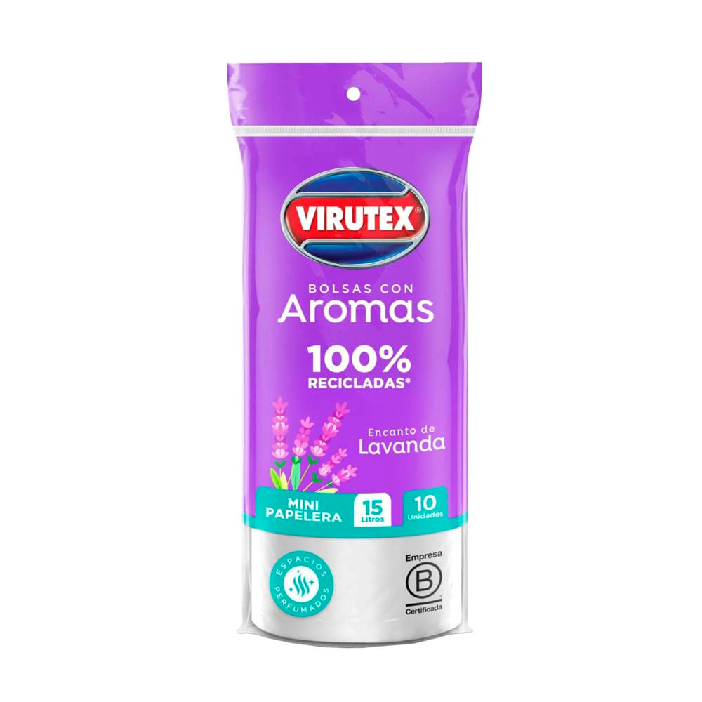 Bolsas para Basura con Aroma Lavanda Virutex 15 Litros 10 Unidades