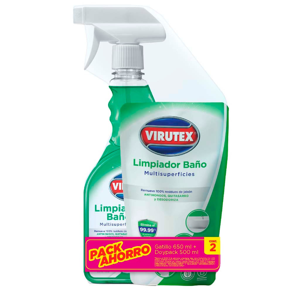 Limpiador de Baño VIRUTEX Doypack 500ml + Gatillo 650ml