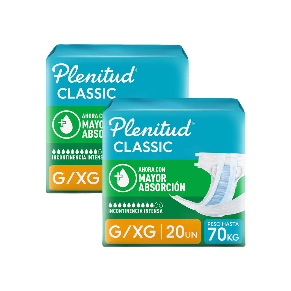Pack Pañal para Adulto PLENITUD Classic Talla G Paquete 40un