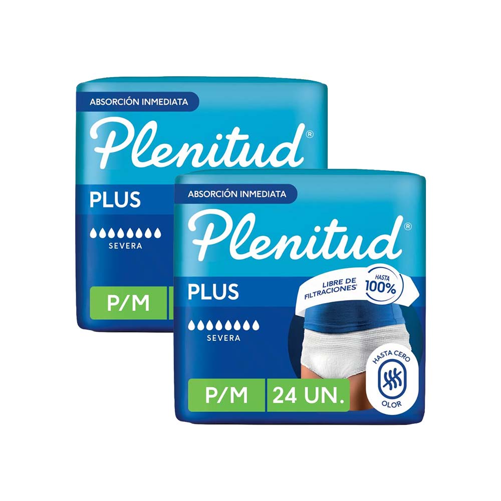 Pack Ropa Interior Desechable PLENITUD Protect Plus P/M Paquete 24un Pack 2un