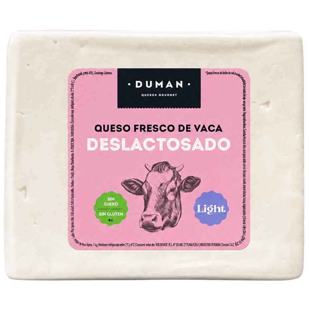 Queso Fresco de Vaca Deslactosado DUMAN x Kg